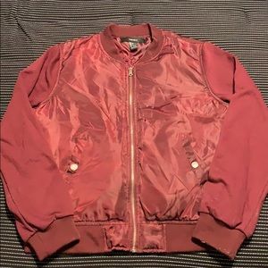 NWOT Maroon Bomber Jacket sz L
